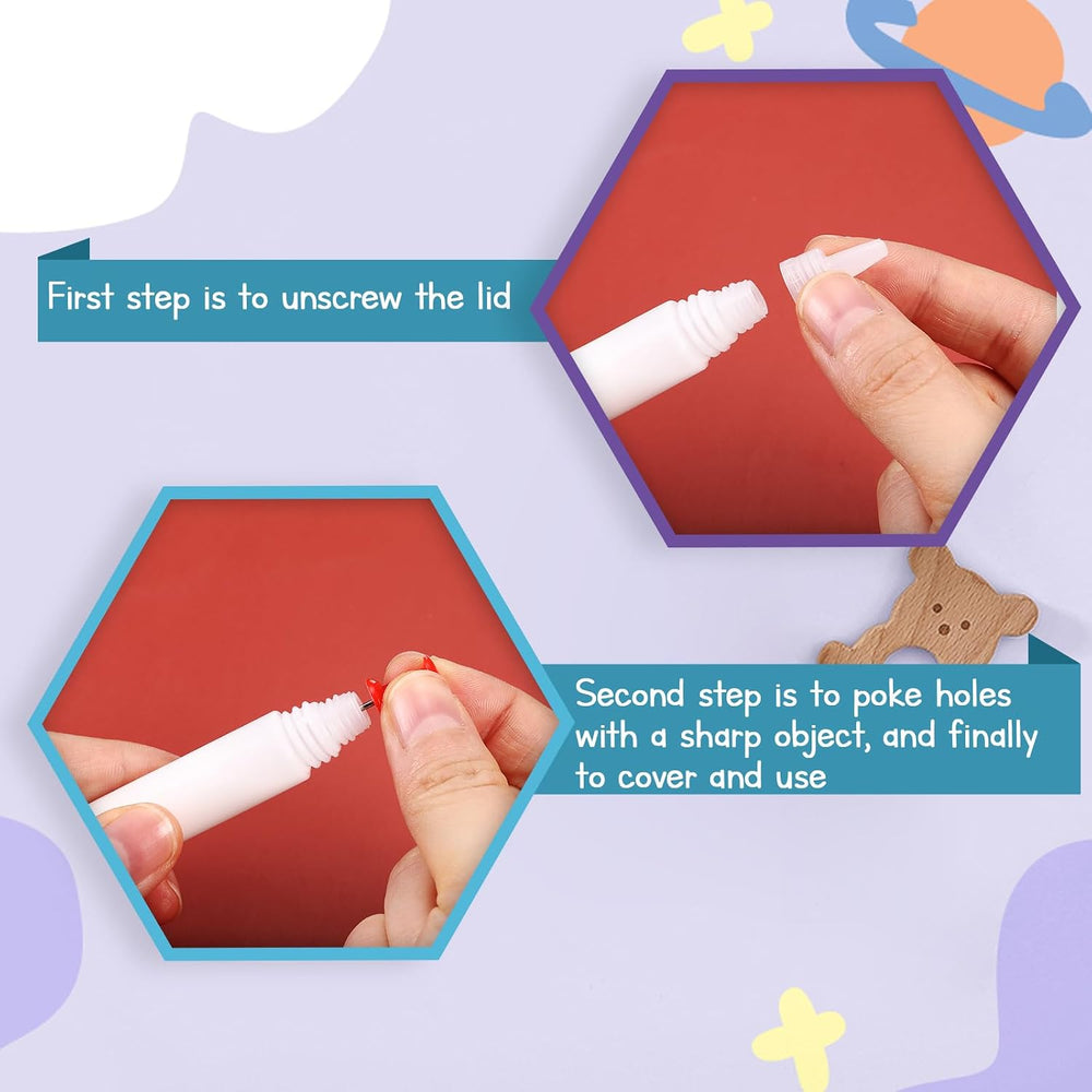 MotiMind 100 Pcs White Tacky Glue Pens Bulk for Crafts Quick Dry Mini Glue Pe...