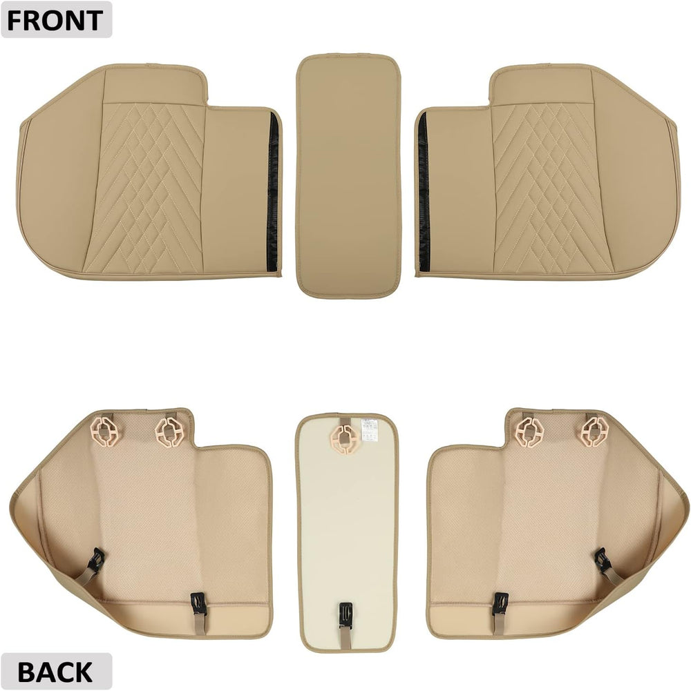 GIANT PANDA Premium PU Leather Rear Car Seat Cover Protector, Luxury Adjustab...