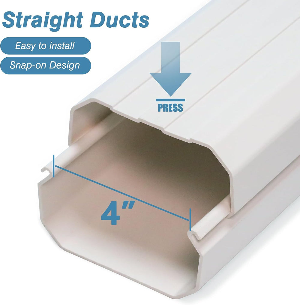 4" 10Ft Mini Split Line Set Cover, PVC Air Conditioner line Set Cover kit