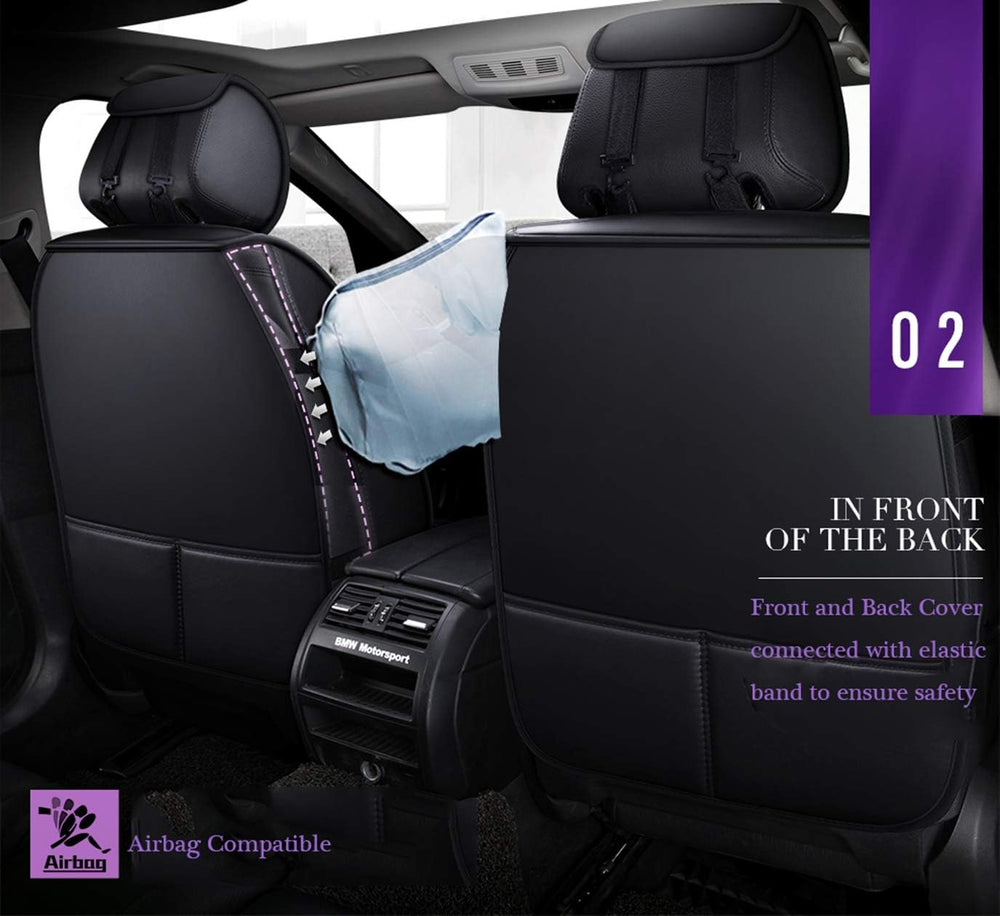 Bling Retro Fashion Lattice Silk and Leather Car Seat Covers Front and Rear S...