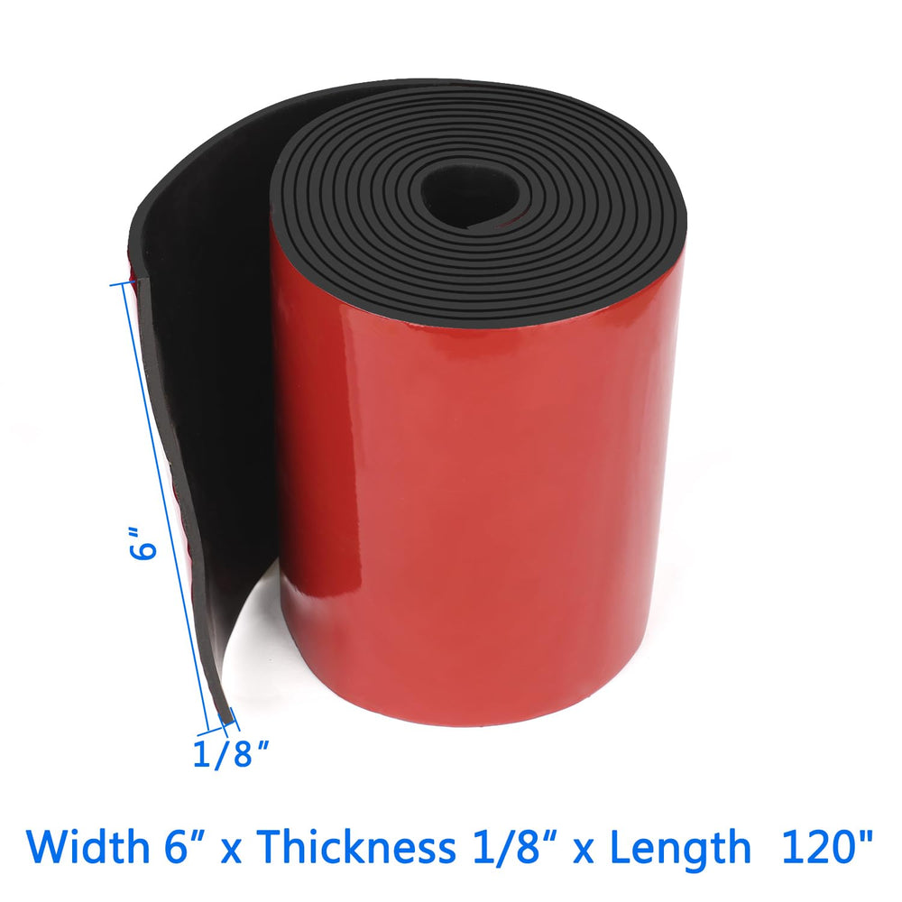 HooTown Adhesive Solid Rubber Strips, Self Neoprene Rubber Sheets Rolls Red