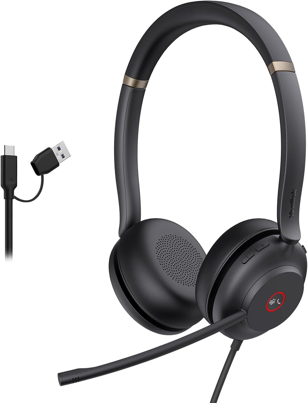 Yealink UH37 USB Headset with Noise Cancelling Microphone, Wired Headset