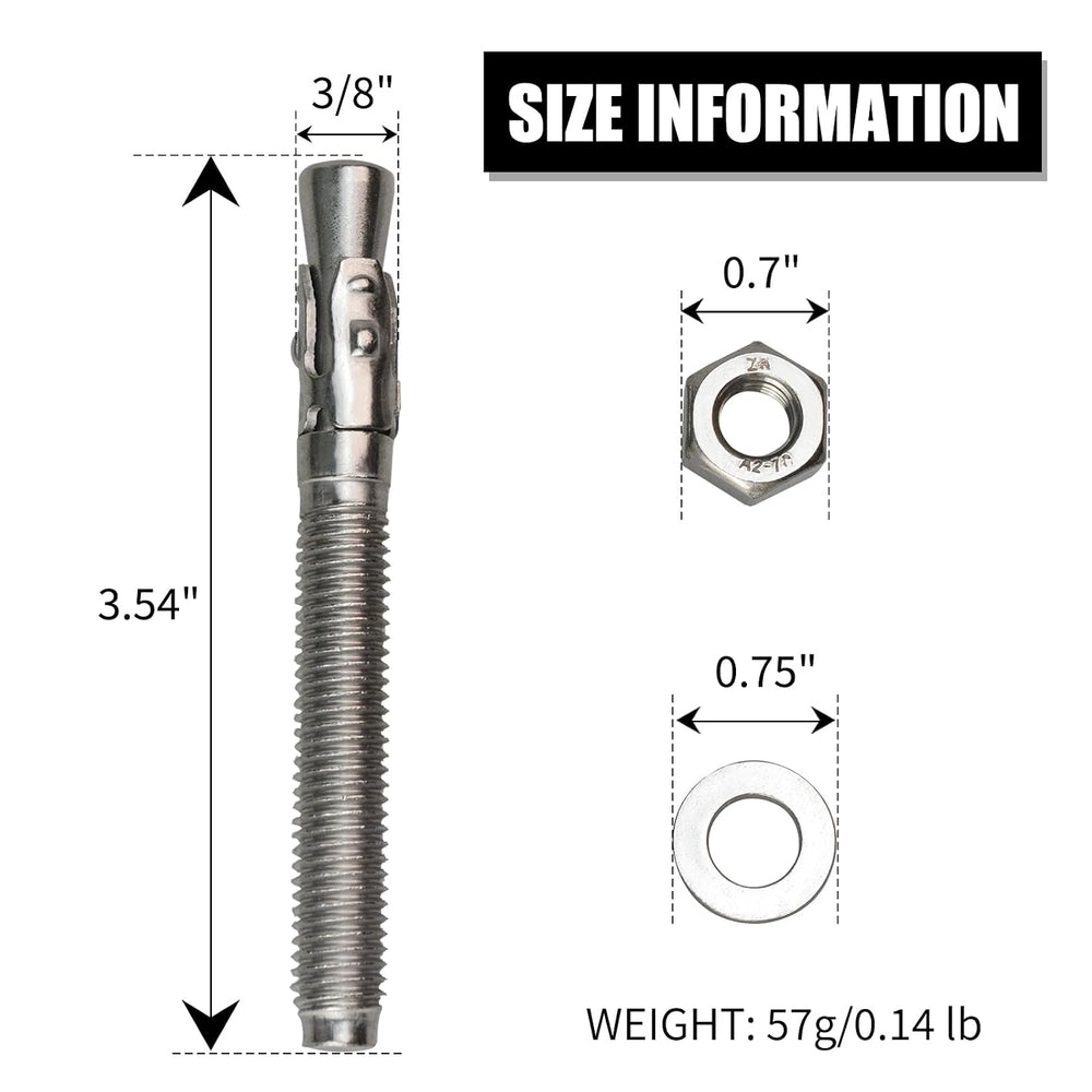 35kN UIAA Certified Heavy Duty Stainless Steel Climbing Bolt Hangers & Ex...