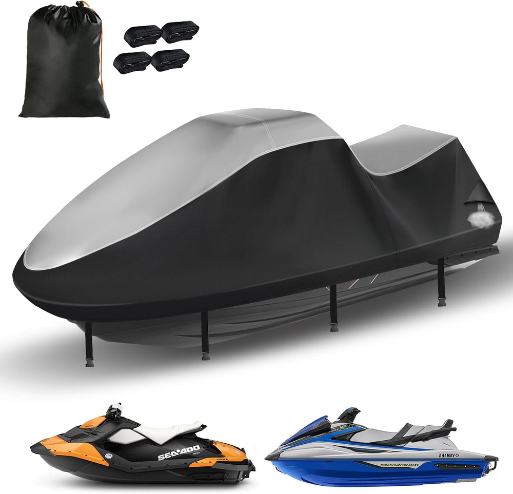 Jet Ski Cover 420D Waterproof for Yamaha Seadoo, 115"-120" PWC Cove...