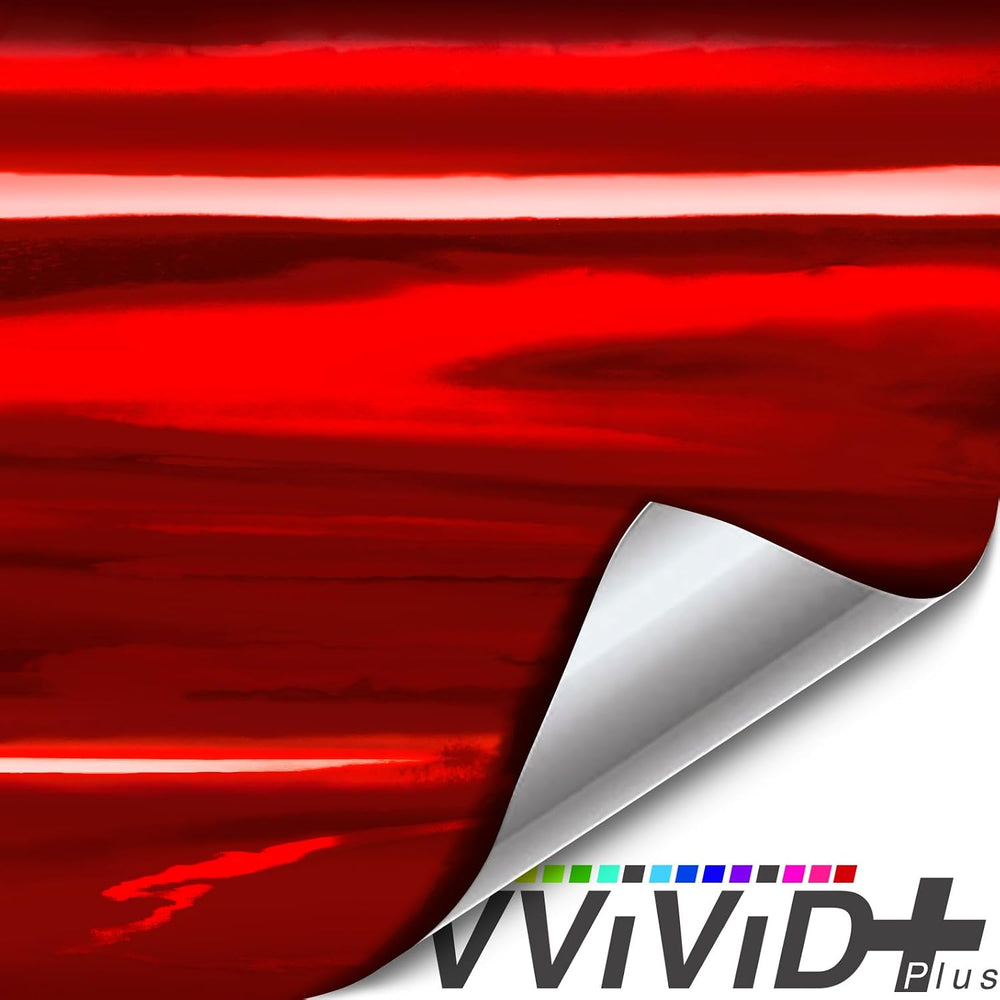 VViViD Holographic Chrome Red Vinyl Wrap DIY Air-Release Adhesive Film 10ft x...