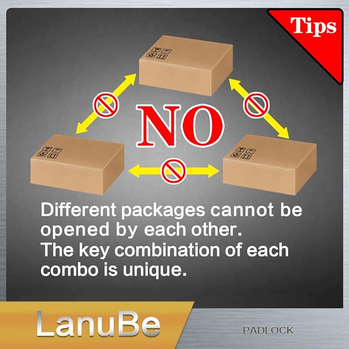 LanuBe Laminated Padlock 1-9/16inch Long Shackle 100 Pack Keyed Alike, Bulk