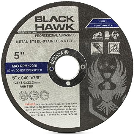 BHA Metal and Stainless Steel Thin Cut Off Wheels for Angle Grinders, 5โ x .0...
