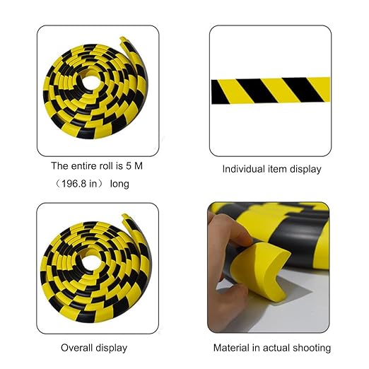 Heavy-Duty Corner Guards – 5M Self-Adhesive Yellow/Black NBR Rubber Wall