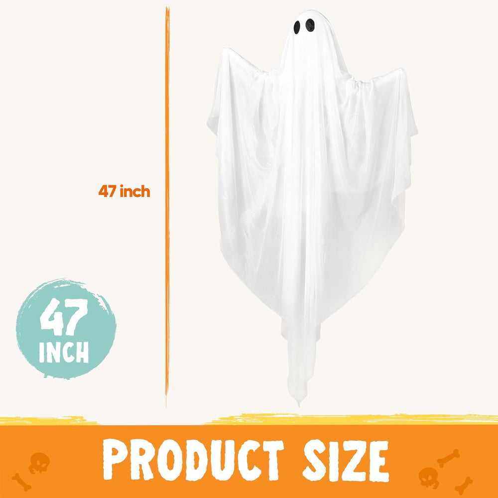 JOYIN 2 Pcs 47โ Halloween Light up Hanging Ghost Decorations Outdoor, Cold Wh...