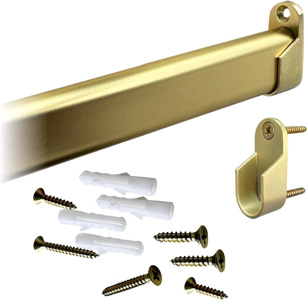 CUSTOM CUT | Oval Closet Rod | Up to 36" | Screw-on Wall Brackets | Sati...