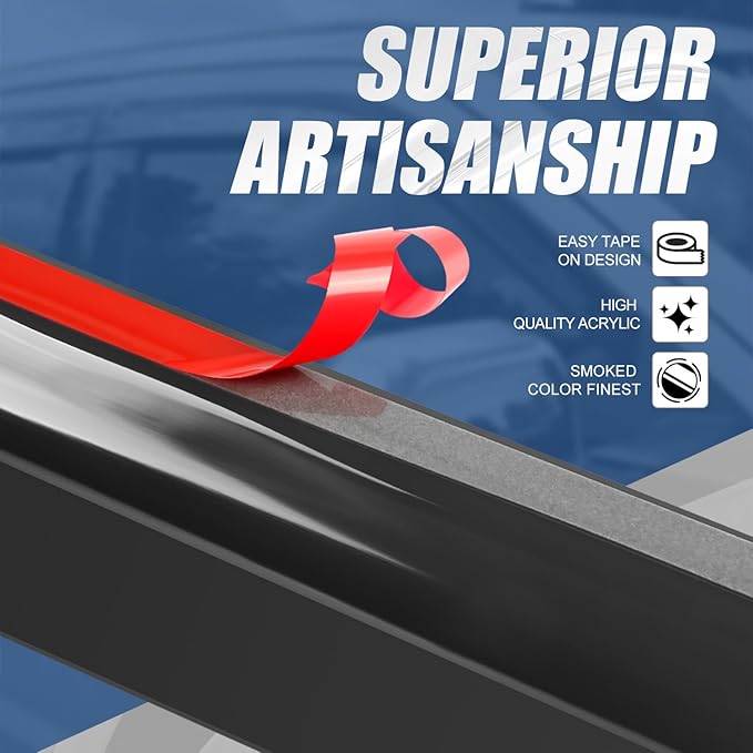 Auto Dynasty Set of 4 Carbon Fiber Pattern Window Visors Compatible