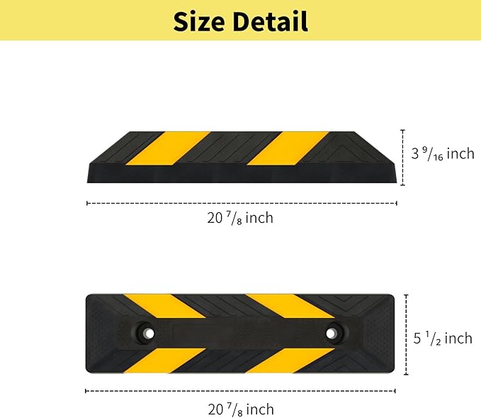 Heavy-Duty Parking Curb Wheel Stop (4Pack)