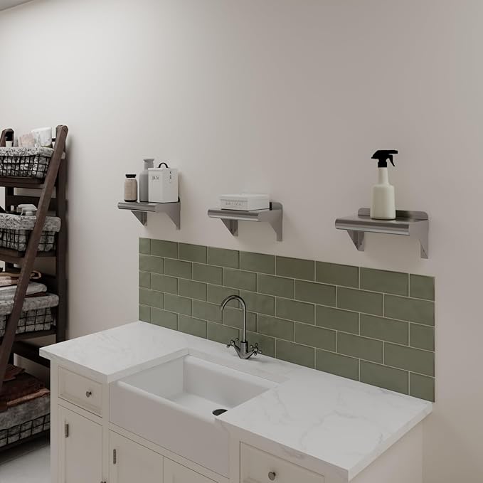 AmGood 6 in. x 10 in. Stainless Steel Wall Mount Shelf. Commercial/Home. Kitchen