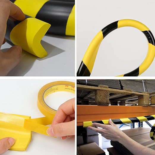 Heavy-Duty Corner Guards – 5M Self-Adhesive Yellow/Black NBR Rubber Wall