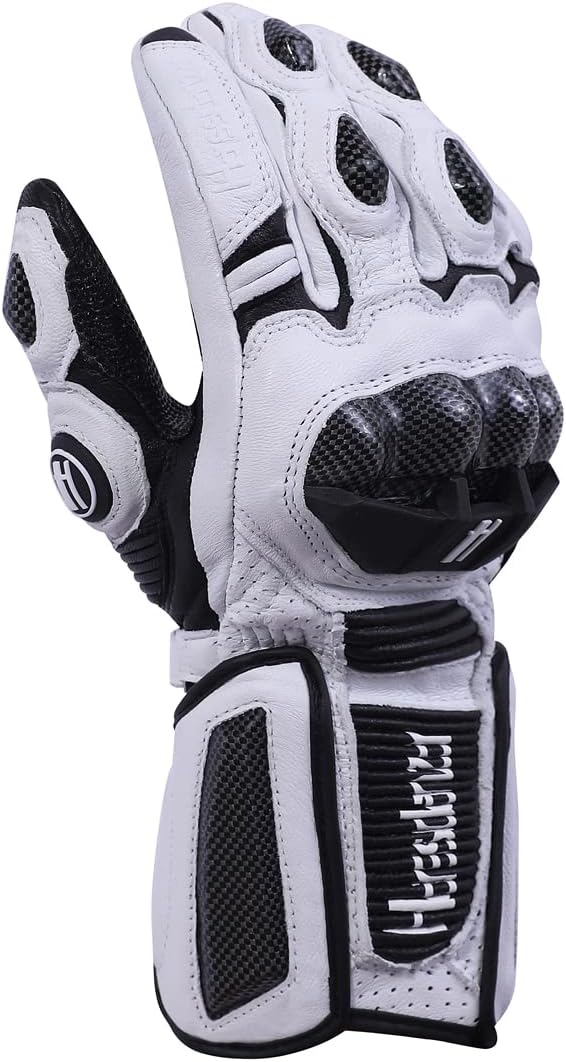 Harssidanzar Leather Motorcycle Gloves