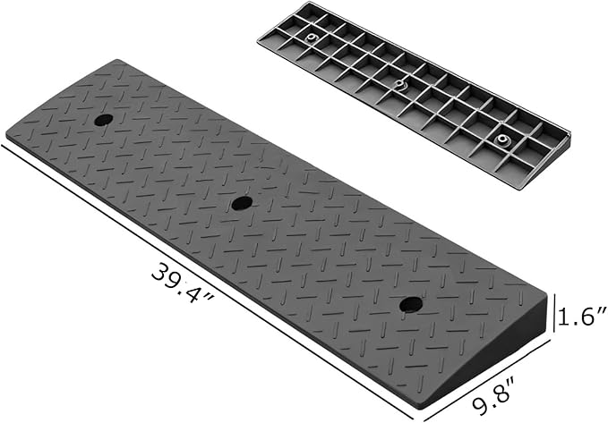 2 Pack 1.6'' Rise Rubber Curb Ramp Heavy Duty Loading Rubber Curb Ram...