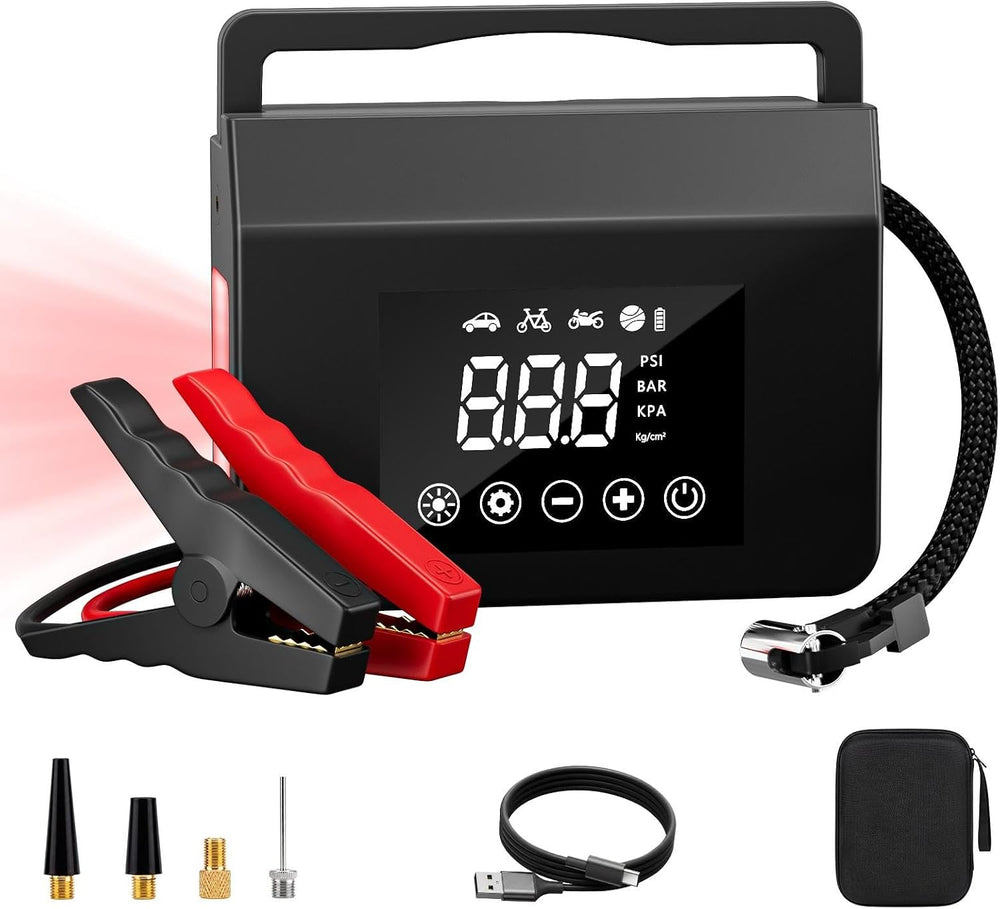 Tire Inflator Portable Air Compressor 150PSI Car Battery Jump Starter