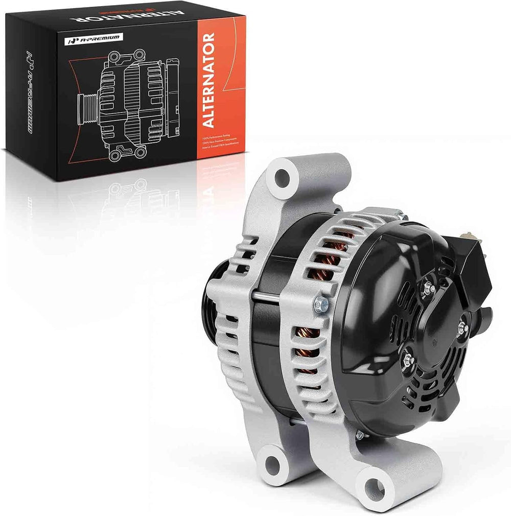 A-Premium Alternator, 12V 150A 6-Groove Pulley CW, Compatible with Ford