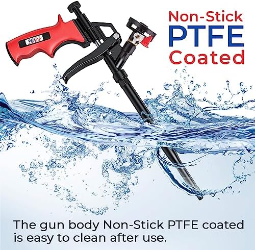 Spray Foam Insulation Gun, Teflon-Coated, Red, 2 Pack