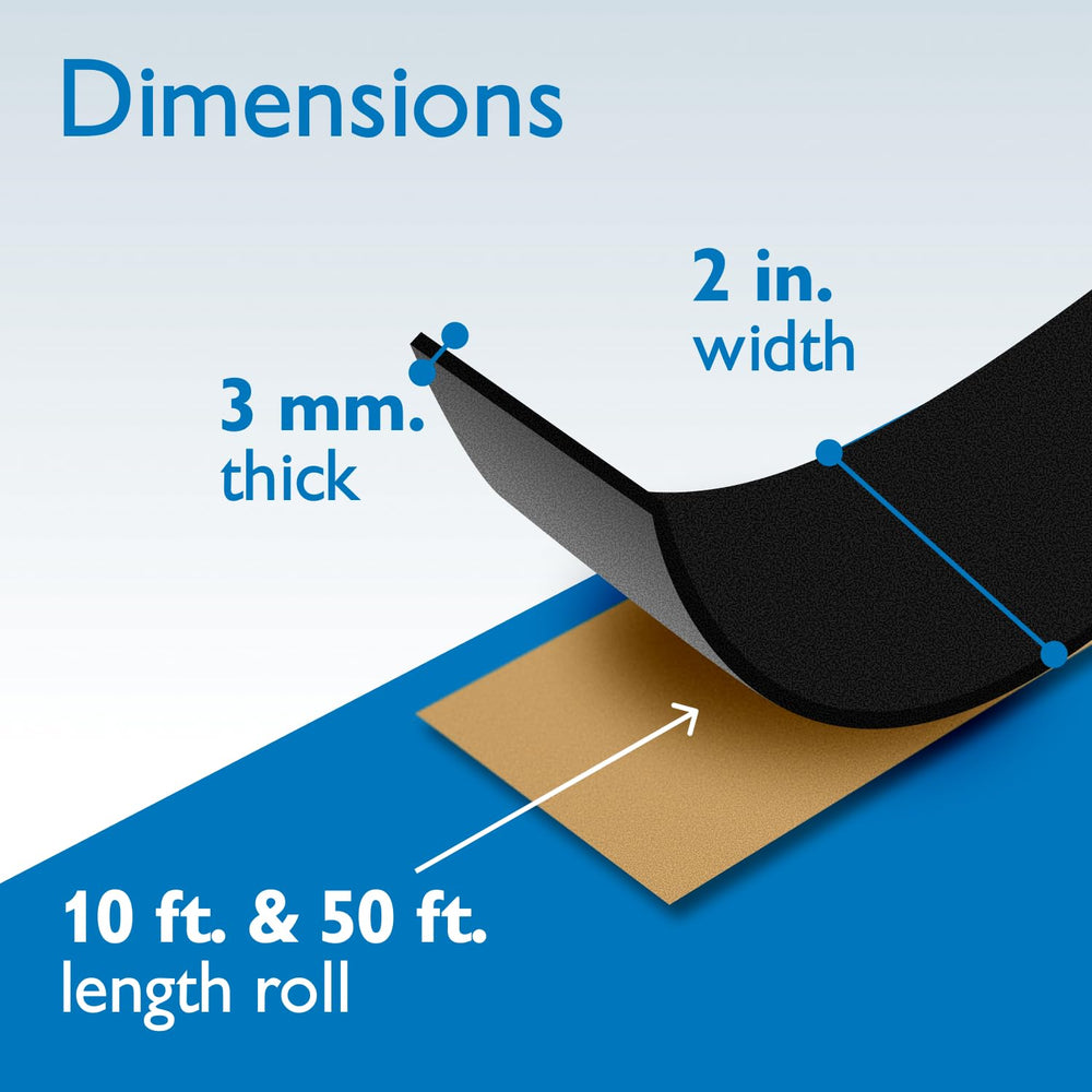 FindTape Polyester 3mm Felt Tape โ 2 in. x 50 ft. Felt Strips with Adhesive B...