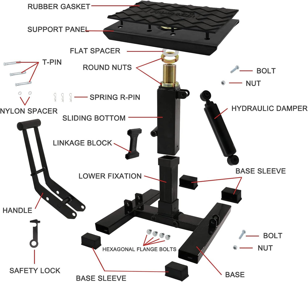 POLARBEAR Dirt Bike Stand Adjustable Jack Stand 1200Lbs Capacity Engine Stand...