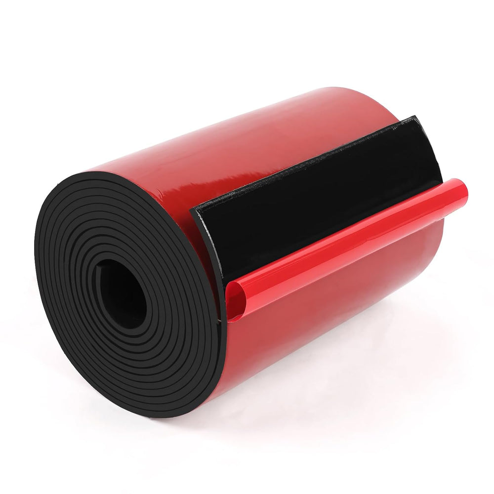 HooTown Adhesive Solid Rubber Strips, Self Neoprene Rubber Sheets Rolls Red