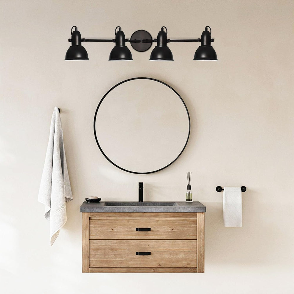 HiBay Track Lighting Fixtures Ceiling Black, Adjustable 4-Light Spotlight