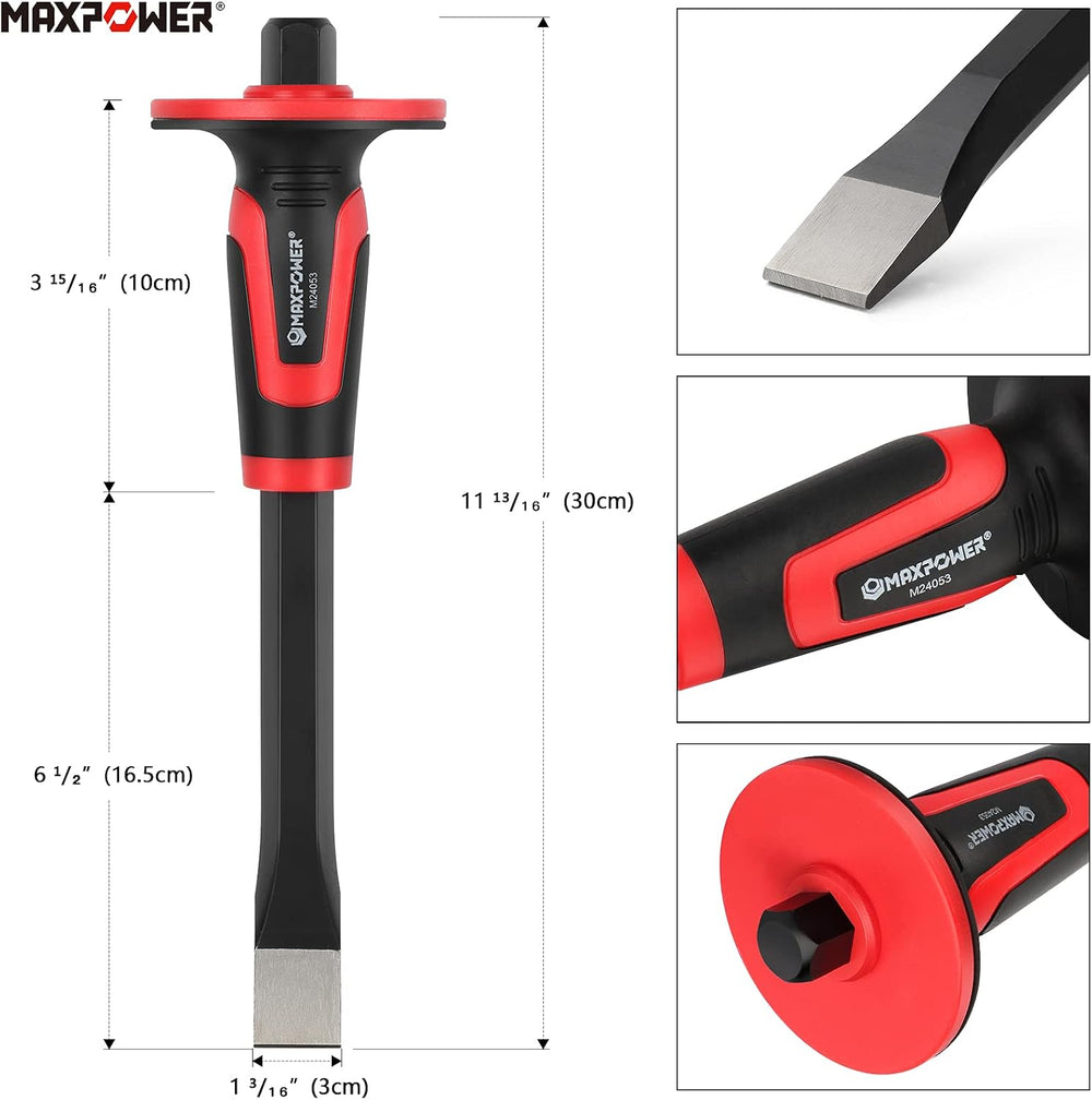 MAXPOWER Masonry Chisels, 11" Point Chisel, Flat Chisels, 8" Brick ...