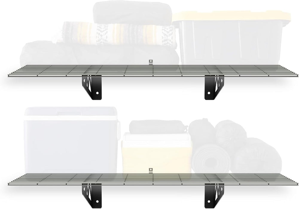 MonsterRax 12x36 Garage Wall Shelf 2-Pack, 300lb, Hammertone