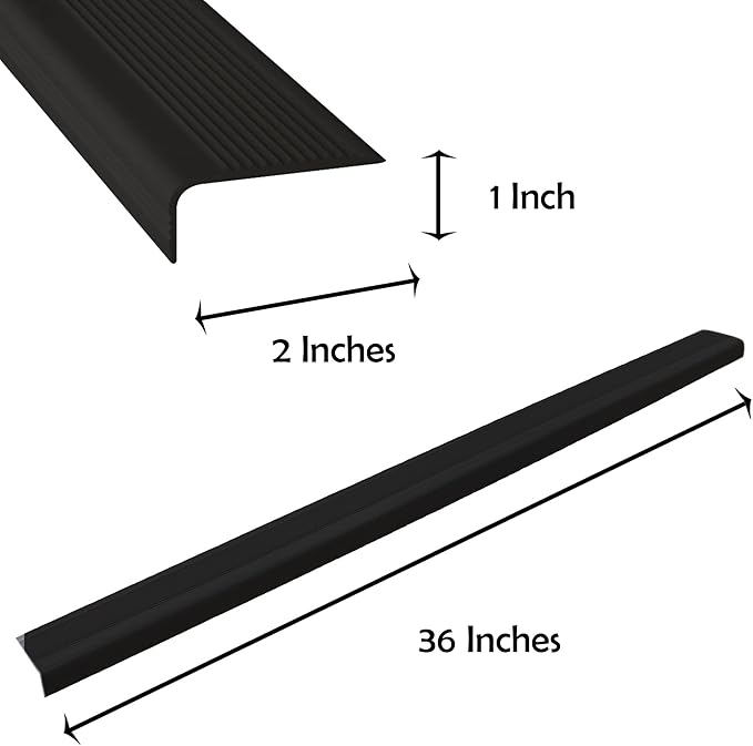 Rubber Bond Stair Edge Protector 36x2x1 inch Anti-Slip Stair Corner Trim Rubb...
