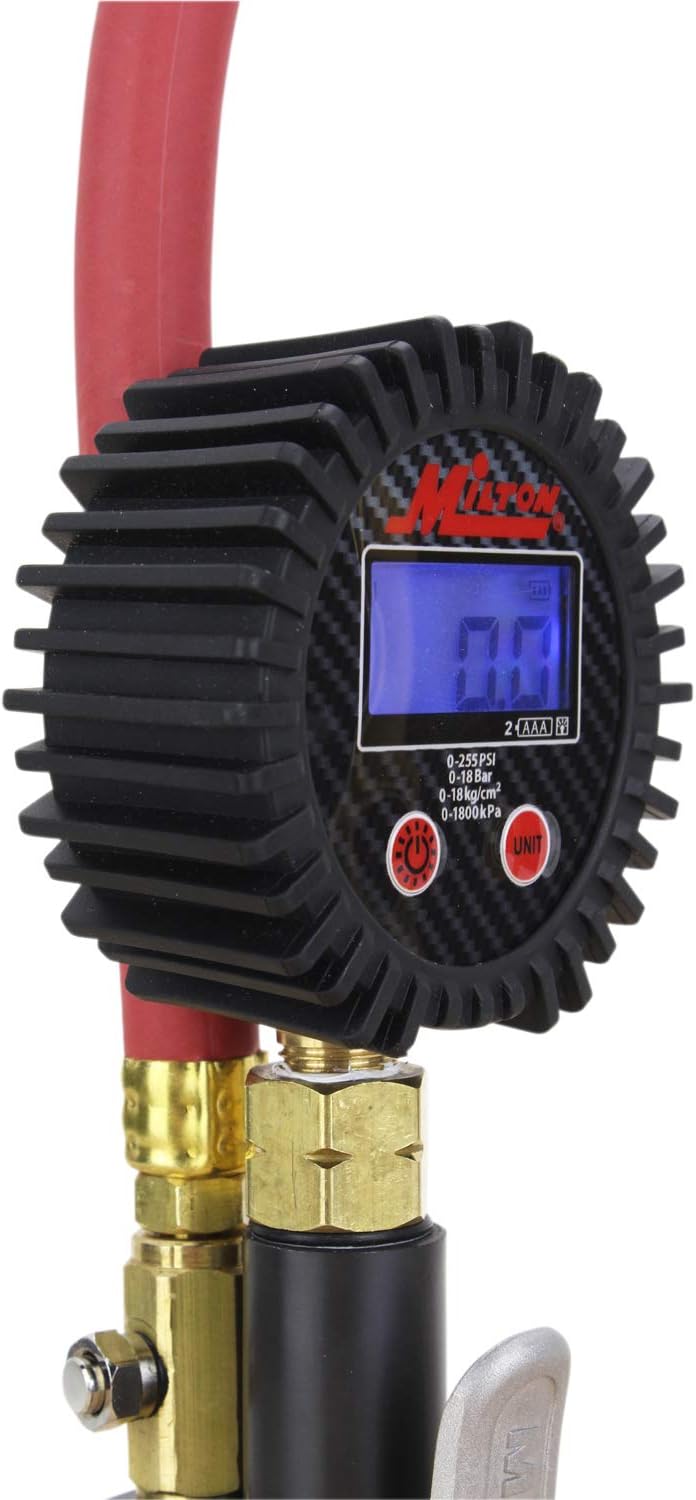 Milton S-530 Compact Digital Tire Inflator with Pressure Gauge, 255 PSI, Dual...