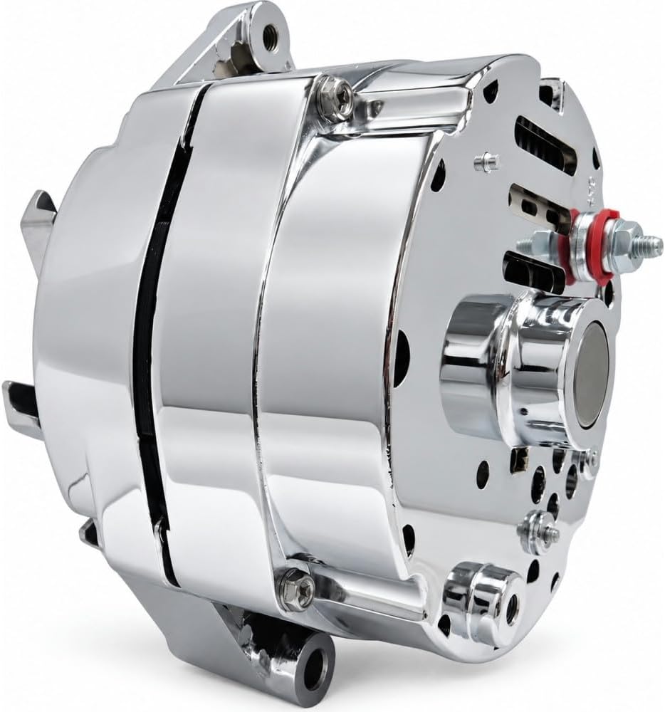 RAREELECTRICAL 150A Chrome Billet Alternator Fits 6 Groove Belt 17295
