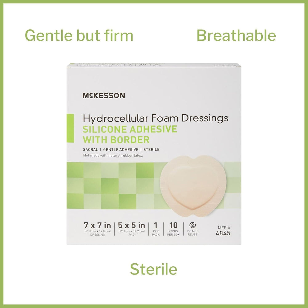 McKesson Hydrocellular Foam Dressings, Sterile, Silicone Adhesive with Border...