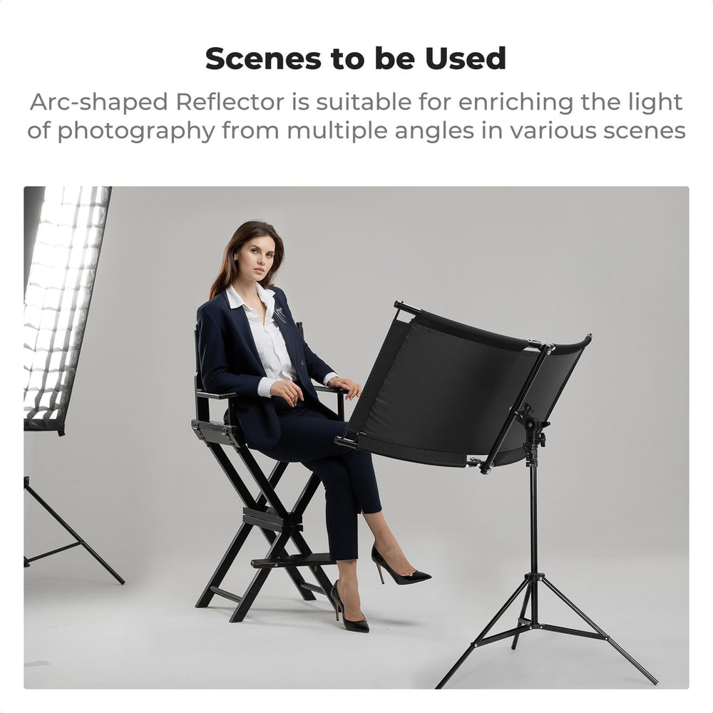 K&F CONCEPT U-Shape Reflector, 100x45cm, with 1.5m Stand, 4-in-1 Reflector