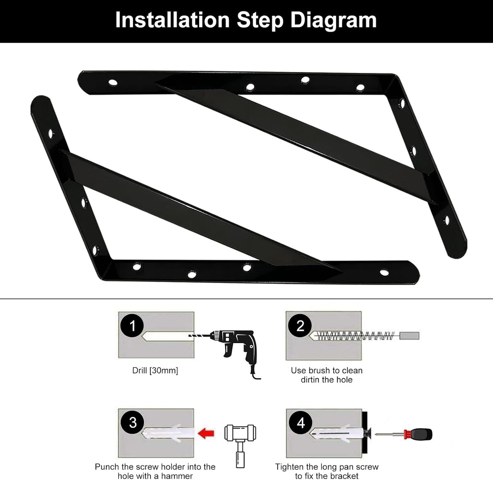 20 Inch Shelf Brackets for Heavy Load, 4 6 8 10 12 14 16 18 Inch Home, Garage...