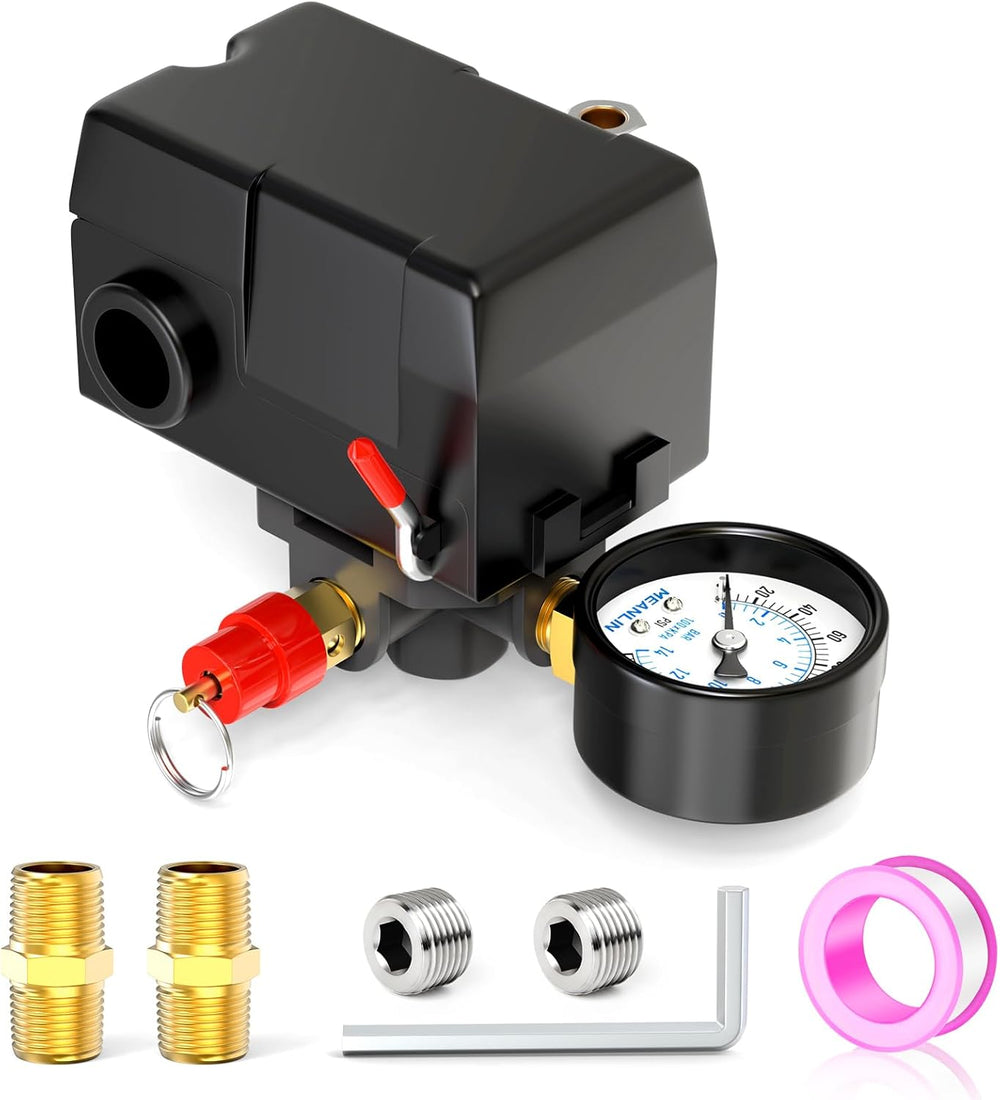 MEANLIN MEASURE Air Compressor Pressure Switch Control Valve 95-125 PSI 110V-...
