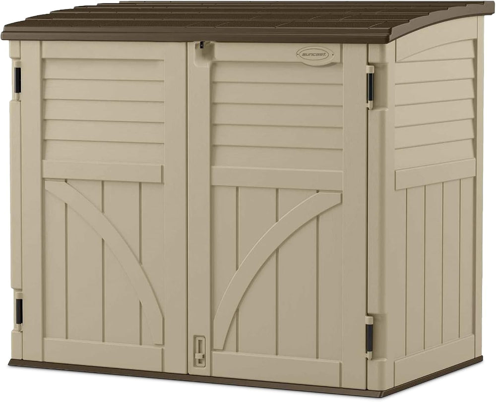 Suncast Horizontal Shed, Compact Outdoor Storage System, 34 Cu. Ft. Capacity,...