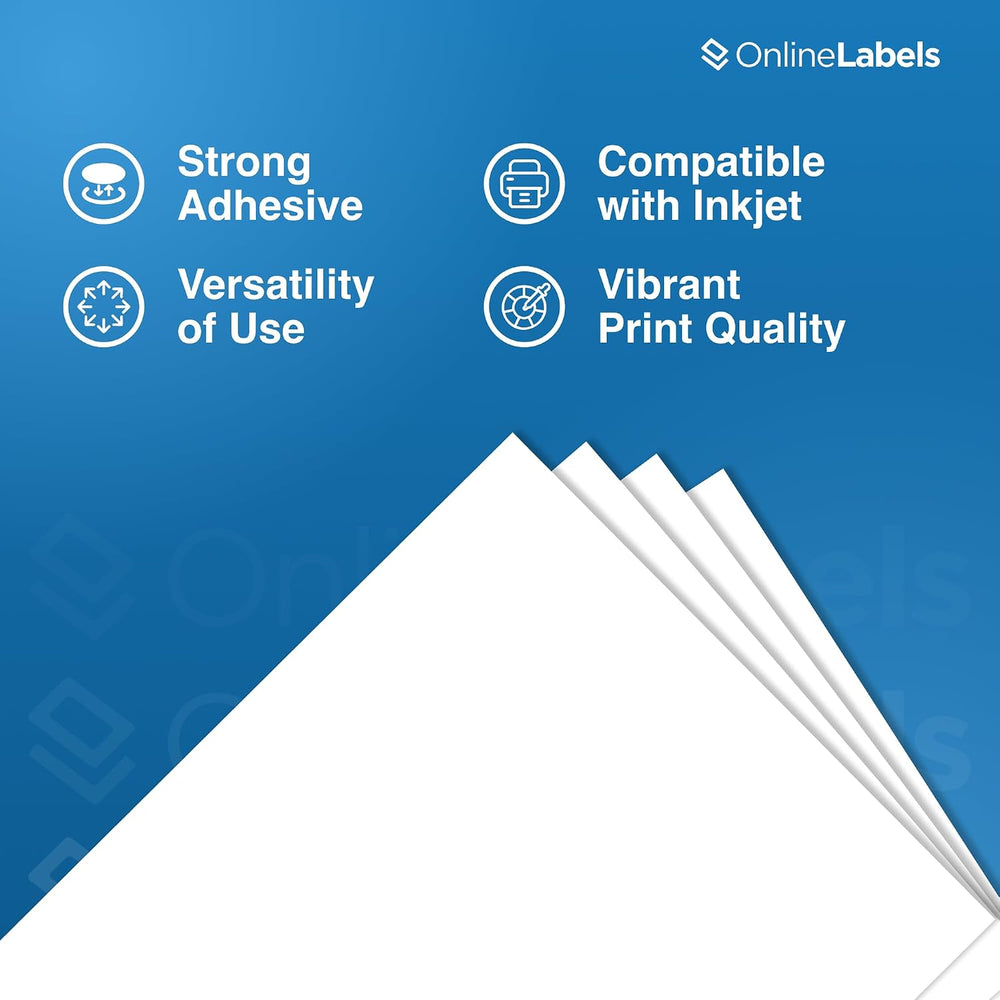 OnlineLabels 8.5" x 11" Sticker Paper - Weatherproof Matte - 100 Sh...