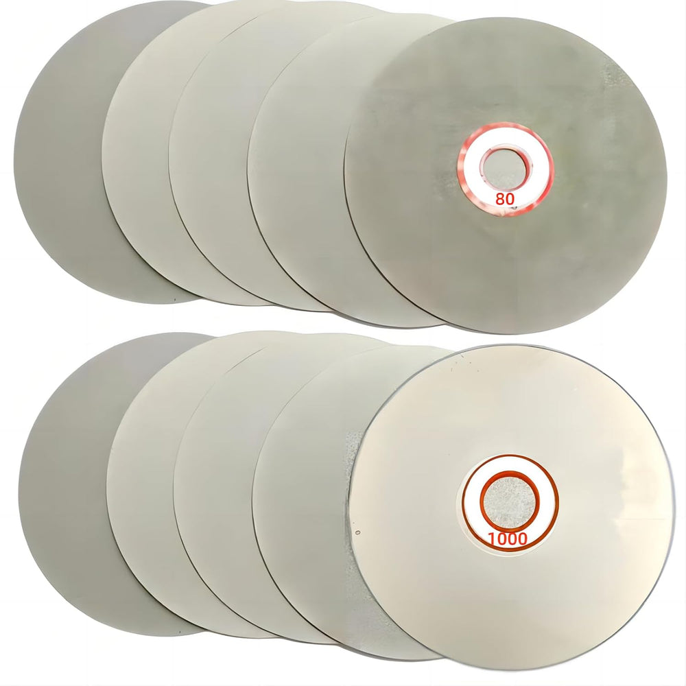 Diamond Flat Lap Disc Set 10 PCS, ENLAYER 4Inch Diamond Polishing Disc 80/100...