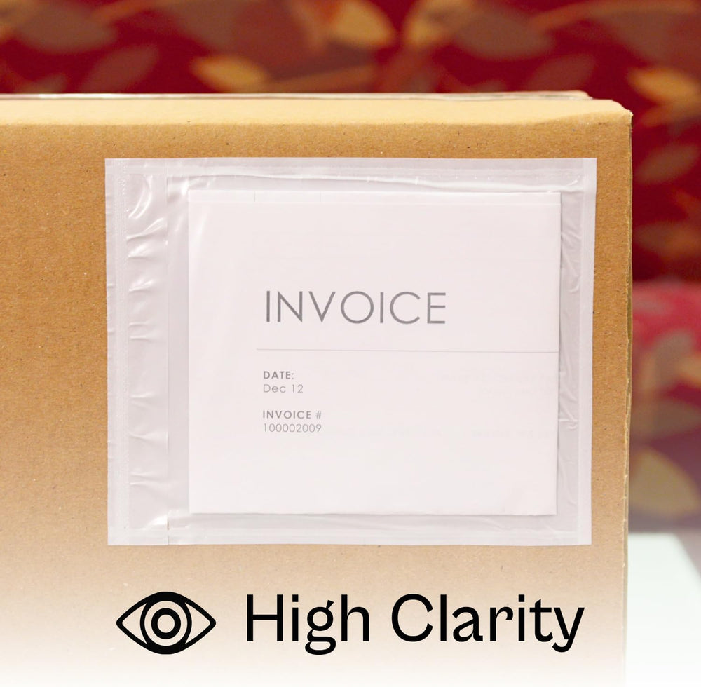 PSBM 1000 PCS 7 x 10 Inch Clear Blank Packing List Envelopes, Shipping Docume...