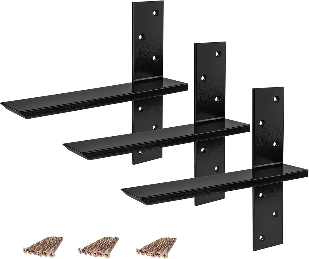 (3-Pack) Free Hanging T Shelf Bracket, Solid Heavy Duty Floating Bracket