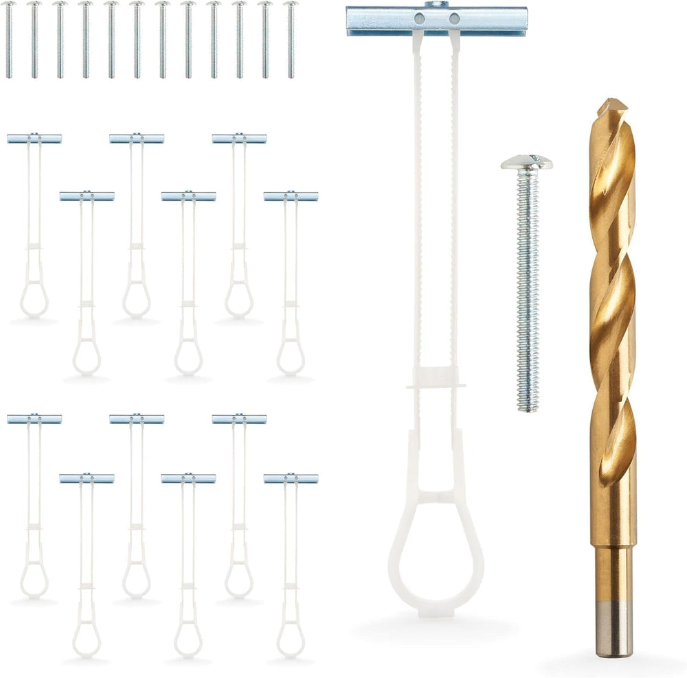 1/4โ-20 Quick Easy Heavy Duty Toggle Anchors with Bolts - Hollow Wall Anchors...
