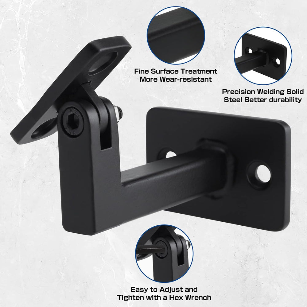 RealPlus Swivel Handrail Brackets Heavy Duty Adjustable Square Hand Rail Brac...