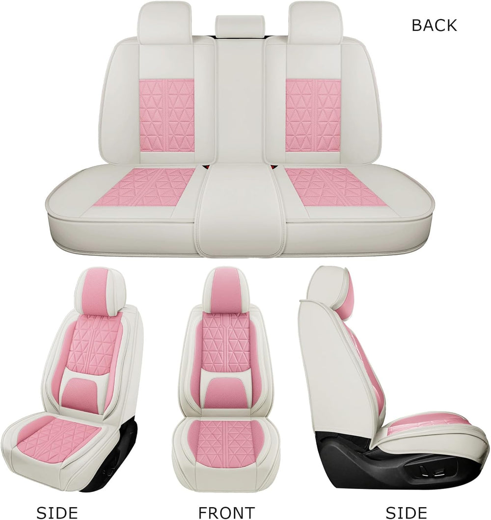 otoez Car Seat Covers Full Set, Nappa Leather Seat Covers for Cars with Lumba...