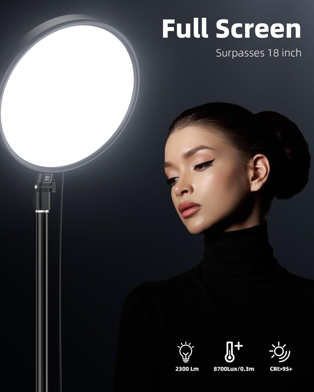 Weilisi Large Ring Light with 79" Stand, 6500K Professional Full-Screen ...