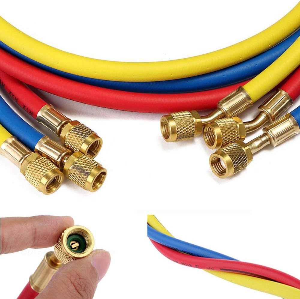 Refrigerant Charging Hose with Ball Valve Apply to R134A R12 R22 R502 R404 Re...