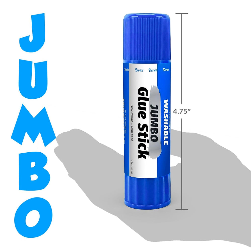 Darice Jumbo Glue Sticks, 1.4 Oz (40g) โ All-Purpose Washable School Glue for...