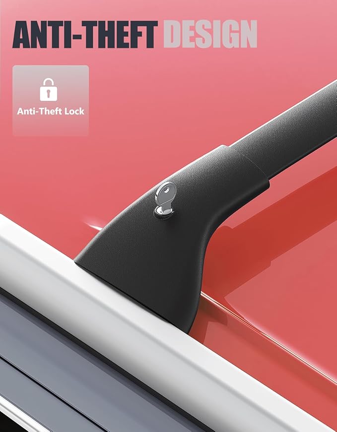 KINGGERI Lockable 220lbs Roof Rack Cross Bars Compatible