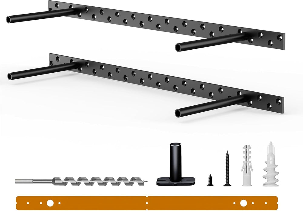 2pcs Floating Shelf Bracket Heavy Duty Floating Mantel Bracket Black Metal De...