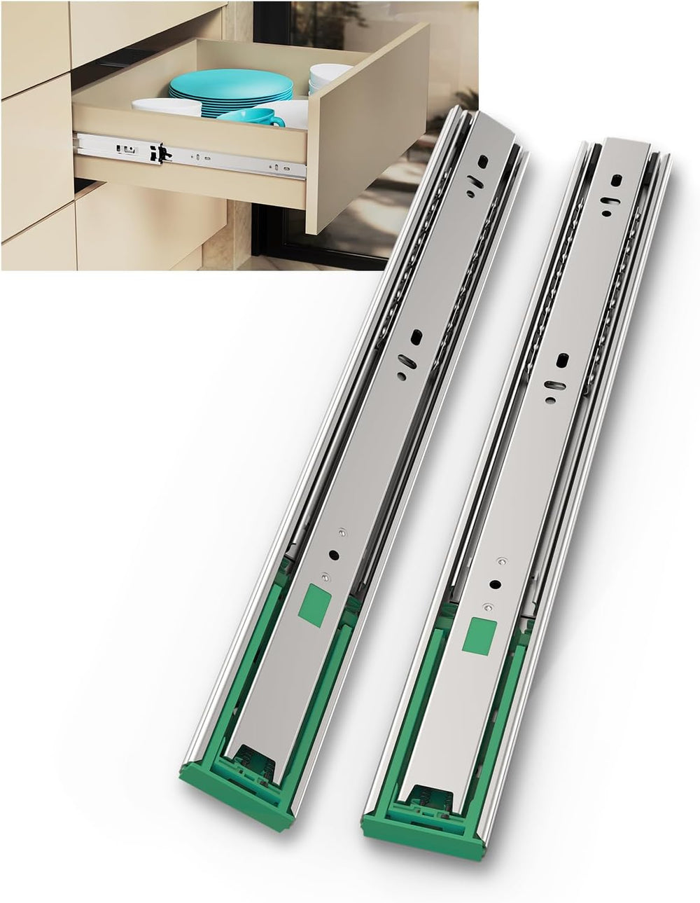 Hitess 10 Pairs Soft Close Drawer Slides 16 Inch Full Extension